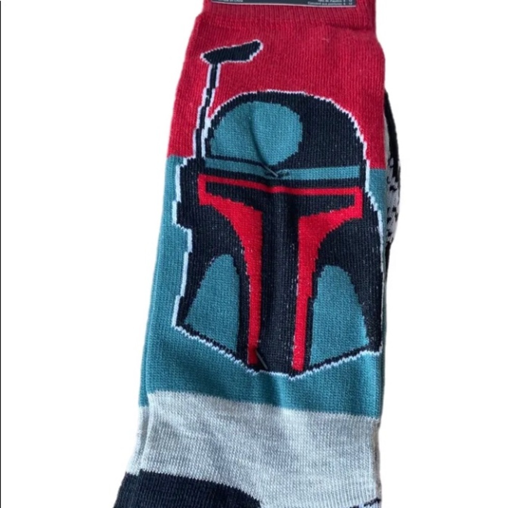 DISNEY STAR WARS BOBA FETT Men's Crew Socks 2 Pair Shoe Size 6-12 New with Tags
